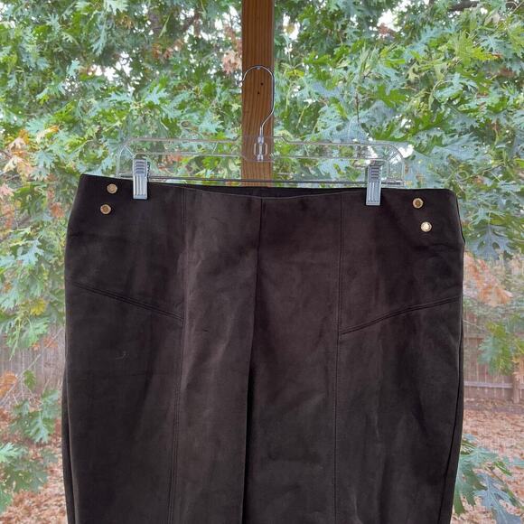 Marc New York Women's Olive Green Vegan Suede Pull On Pants Size XL. NEW - Picture 3 of 9